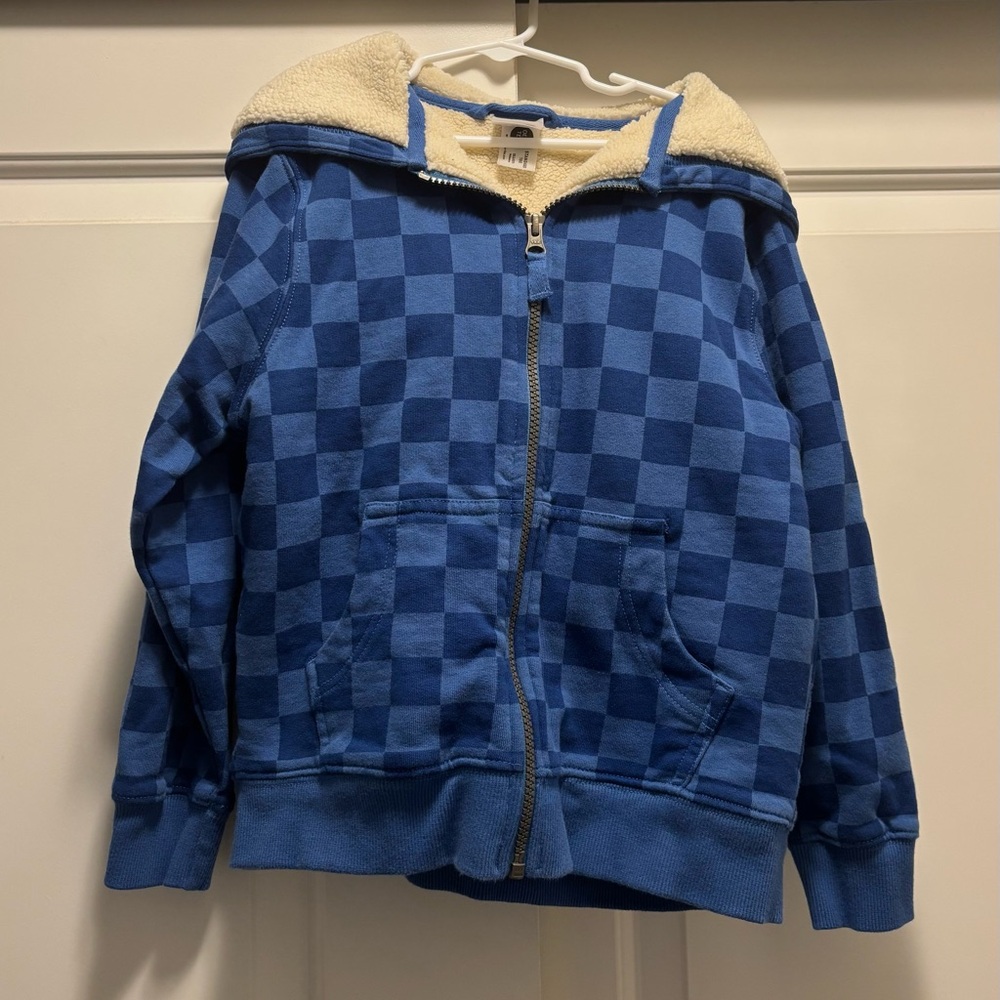 Hanna Andersson Faux Shearling Hoodie, size 6-7Y